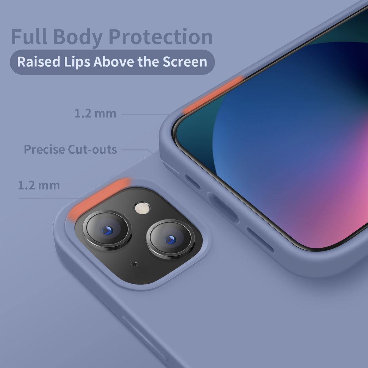 Cordking Designed Case for iPhone 13, Silicone Ultra Slim Shockproof P