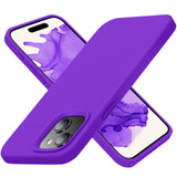 Cordking Designed for iPhone 15 Case,Silicone Ultra Slim Shockproof Protective Phone Case with [Soft Anti-Scratch Microfiber Lining], 6.1 inch, Neon Purple