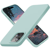 Cordking Designed for iPhone 15 Case,Silicone Ultra Slim Shockproof Protective Phone Case with [Soft Anti-Scratch Microfiber Lining], 6.1 inch, Mint Green