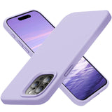 Cordking Designed for iPhone 15 Pro Max Case, Silicone Ultra Slim Shockproof Phone Case with [Soft Anti-Scratch Microfiber Lining], 6.7 inch, Clove Purple