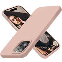 Cordking Designed for iPhone 15 Pro Max Case, Silicone Ultra Slim Shockproof Phone Case with [Soft Anti-Scratch Microfiber Lining], 6.7 inch, Pinksand