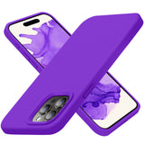 Cordking Designed for iPhone 15 Pro Max Case, Silicone Ultra Slim Shockproof Phone Case with [Soft Anti-Scratch Microfiber Lining], 6.7 inch, Neon Purple