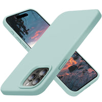 Cordking Designed for iPhone 15 Pro Case, Silicone Ultra Slim Shockproof Protective Phone Case with [Soft Anti-Scratch Microfiber Lining], 6.1 inch, Mint Green