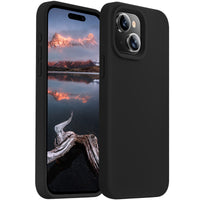 Cordking Designed for iPhone 15 Case,Silicone Ultra Slim Shockproof Protective Phone Case with [Soft Anti-Scratch Microfiber Lining], 6.1 inch, Black