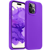 Cordking Designed for iPhone 15 Case,Silicone Ultra Slim Shockproof Protective Phone Case with [Soft Anti-Scratch Microfiber Lining], 6.1 inch, Neon Purple