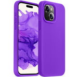 Cordking Designed for iPhone 15 Case,Silicone Ultra Slim Shockproof Protective Phone Case with [Soft Anti-Scratch Microfiber Lining], 6.1 inch, Neon Purple