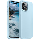 Cordking Designed for iPhone 15 Pro Max Case, Silicone Ultra Slim Shockproof Phone Case with [Soft Anti-Scratch Microfiber Lining], 6.7 inch, Sky Blue
