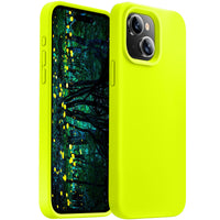 Cordking Designed for iPhone 15 Plus Case, Silicone Ultra Slim Shockproof Protective Phone Case with [Soft Anti-Scratch Microfiber Lining], 6.7 inch, Fluorescent Green