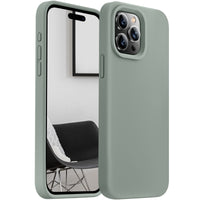 Cordking Designed for iPhone 15 Pro Case, Silicone Ultra Slim Shockproof Protective Phone Case with [Soft Anti-Scratch Microfiber Lining], 6.1 inch, Calke Green