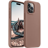 Cordking Designed for iPhone 15 Pro Max Case, Silicone Ultra Slim Shockproof Phone Case with [Soft Anti-Scratch Microfiber Lining], 6.7 inch, Light Brown