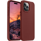 Cordking Designed for iPhone 15 Pro Max Case, Silicone Ultra Slim Shockproof Phone Case with [Soft Anti-Scratch Microfiber Lining], 6.7 inch, Dark Sienna