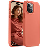 Cordking Designed for iPhone 15 Case,Silicone Ultra Slim Shockproof Protective Phone Case with [Soft Anti-Scratch Microfiber Lining], 6.1 inch, Pink Pomelo