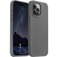 Cordking Designed for iPhone 15 Pro Case, Silicone Ultra Slim Shockproof Protective Phone Case with [Soft Anti-Scratch Microfiber Lining], 6.1 inch, Space Gray