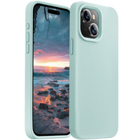 Cordking Designed for iPhone 15 Case,Silicone Ultra Slim Shockproof Protective Phone Case with [Soft Anti-Scratch Microfiber Lining], 6.1 inch, Mint Green