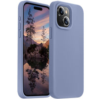 Cordking Designed for iPhone 15 Case,Silicone Ultra Slim Shockproof Protective Phone Case with [Soft Anti-Scratch Microfiber Lining], 6.1 inch, Lavender Gray