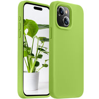 Cordking Designed for iPhone 15 Case,Silicone Ultra Slim Shockproof Protective Phone Case with [Soft Anti-Scratch Microfiber Lining], 6.1 inch, Sprout Green