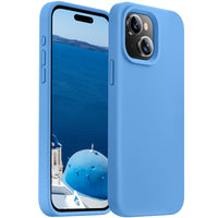 Cordking Designed for iPhone 15 Plus Case, Silicone Ultra Slim Shockproof Protective Phone Case with [Soft Anti-Scratch Microfiber Lining], 6.7 inch, Blue