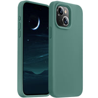 Cordking Designed for iPhone 15 Case,Silicone Ultra Slim Shockproof Protective Phone Case with [Soft Anti-Scratch Microfiber Lining], 6.1 inch, Midnight Green