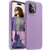 Cordking Designed for iPhone 15 Case,Silicone Ultra Slim Shockproof Protective Phone Case with [Soft Anti-Scratch Microfiber Lining], 6.1 inch, Light Purple