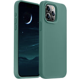 Cordking Designed for iPhone 15 Pro Case, Silicone Ultra Slim Shockproof Protective Phone Case with [Soft Anti-Scratch Microfiber Lining], 6.1 inch, Midnight Green