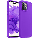 Cordking Designed for iPhone 15 Plus Case, Silicone Ultra Slim Shockproof Protective Phone Case with [Soft Anti-Scratch Microfiber Lining], 6.7 inch, Neon Purple