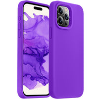 Cordking Designed for iPhone 15 Pro Max Case, Silicone Ultra Slim Shockproof Phone Case with [Soft Anti-Scratch Microfiber Lining], 6.7 inch, Neon Purple