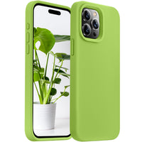 Cordking Designed for iPhone 15 Pro Case, Silicone Ultra Slim Shockproof Protective Phone Case with [Soft Anti-Scratch Microfiber Lining], 6.1 inch, Sprout Green