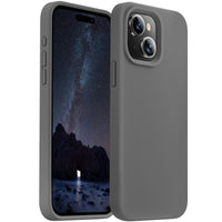 Cordking Designed for iPhone 15 Plus Case, Silicone Ultra Slim Shockproof Protective Phone Case with [Soft Anti-Scratch Microfiber Lining], 6.7 inch, Space Gray
