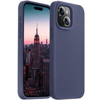 Cordking Designed for iPhone 15 Plus Case, Silicone Ultra Slim Shockproof Protective Phone Case with [Soft Anti-Scratch Microfiber Lining], 6.7 inch, Navy Blue