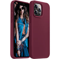 Cordking Designed for iPhone 15 Pro Case, Silicone Ultra Slim Shockproof Protective Phone Case with [Soft Anti-Scratch Microfiber Lining], 6.1 inch, Plum