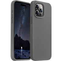 Cordking Designed for iPhone 15 Pro Max Case, Silicone Ultra Slim Shockproof Phone Case with [Soft Anti-Scratch Microfiber Lining], 6.7 inch, Space Gray