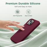 Cordking Designed for iPhone 15 Case,Silicone Ultra Slim Shockproof Protective Phone Case with [Soft Anti-Scratch Microfiber Lining], 6.1 inch, Plum