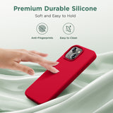 Cordking Designed for iPhone 15 Plus Case, Silicone Ultra Slim Shockproof Protective Phone Case with [Soft Anti-Scratch Microfiber Lining], 6.7 inch, Deep Red