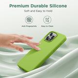 Cordking Designed for iPhone 15 Pro Max Case, Silicone Ultra Slim Shockproof Phone Case with [Soft Anti-Scratch Microfiber Lining], 6.7 inch, Sprout Green