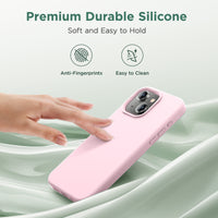 Cordking Designed for iPhone 15 Plus Case, Silicone Ultra Slim Shockproof Protective Phone Case with [Soft Anti-Scratch Microfiber Lining], 6.7 inch, Chalk Pink