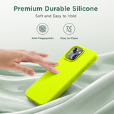 Cordking Designed for iPhone 15 Case,Silicone Ultra Slim Shockproof Protective Phone Case with [Soft Anti-Scratch Microfiber Lining], 6.1 inch, Fluorescent Green