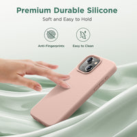 Cordking Designed for iPhone 15 Plus Case, Silicone Ultra Slim Shockproof Protective Phone Case with [Soft Anti-Scratch Microfiber Lining], 6.7 inch, Pinksand