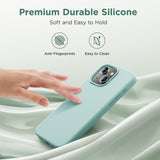 Cordking Designed for iPhone 15 Case,Silicone Ultra Slim Shockproof Protective Phone Case with [Soft Anti-Scratch Microfiber Lining], 6.1 inch, Mint Green