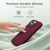 Cordking Designed for iPhone 15 Pro Case, Silicone Ultra Slim Shockproof Protective Phone Case with [Soft Anti-Scratch Microfiber Lining], 6.1 inch, Plum