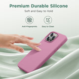 Cordking Designed for iPhone 15 Pro Case, Silicone Ultra Slim Shockproof Protective Phone Case with [Soft Anti-Scratch Microfiber Lining], 6.1 inch, Lilac Purple