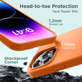 Cordking Designed for iPhone 15 Pro Case, Silicone Ultra Slim Shockproof Protective Phone Case with [Soft Anti-Scratch Microfiber Lining], 6.1 inch, Kumquat
