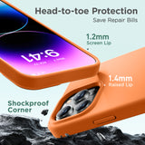 Cordking Designed for iPhone 15 Pro Max Case, Silicone Ultra Slim Shockproof Phone Case with [Soft Anti-Scratch Microfiber Lining], 6.7 inch, Kumquat