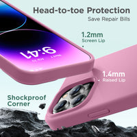 Cordking Designed for iPhone 15 Pro Max Case, Silicone Ultra Slim Shockproof Phone Case with [Soft Anti-Scratch Microfiber Lining], 6.7 inch, Lilac Purple