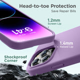 Cordking Designed for iPhone 15 Pro Case, Silicone Ultra Slim Shockproof Protective Phone Case with [Soft Anti-Scratch Microfiber Lining], 6.1 inch, Light Purple