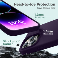 Cordking Designed for iPhone 15 Pro Max Case, Silicone Ultra Slim Shockproof Phone Case with [Soft Anti-Scratch Microfiber Lining], 6.7 inch, Purple