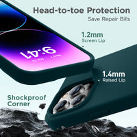 Cordking Designed for iPhone 15 Pro Case, Silicone Ultra Slim Shockproof Protective Phone Case with [Soft Anti-Scratch Microfiber Lining], 6.1 inch, Teal