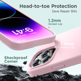 Cordking Designed for iPhone 15 Pro Max Case, Silicone Ultra Slim Shockproof Phone Case with [Soft Anti-Scratch Microfiber Lining], 6.7 inch, Chalk Pink