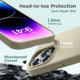 Cordking Designed for iPhone 15 Pro Max Case, Silicone Ultra Slim Shockproof Phone Case with [Soft Anti-Scratch Microfiber Lining], 6.7 inch, Khaki