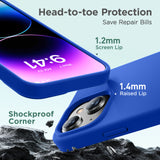 Cordking Compatible with iPhone 15 Plus Case, Silicone Ultra Slim Shockproof Protective Phone Case with [Soft Anti-Scratch Microfiber Lining], 6.7 inch, Klein Blue