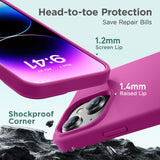 Cordking Designed for iPhone 15 Plus Case, Silicone Ultra Slim Shockproof Protective Phone Case with [Soft Anti-Scratch Microfiber Lining], 6.7 inch, Shocking Pink